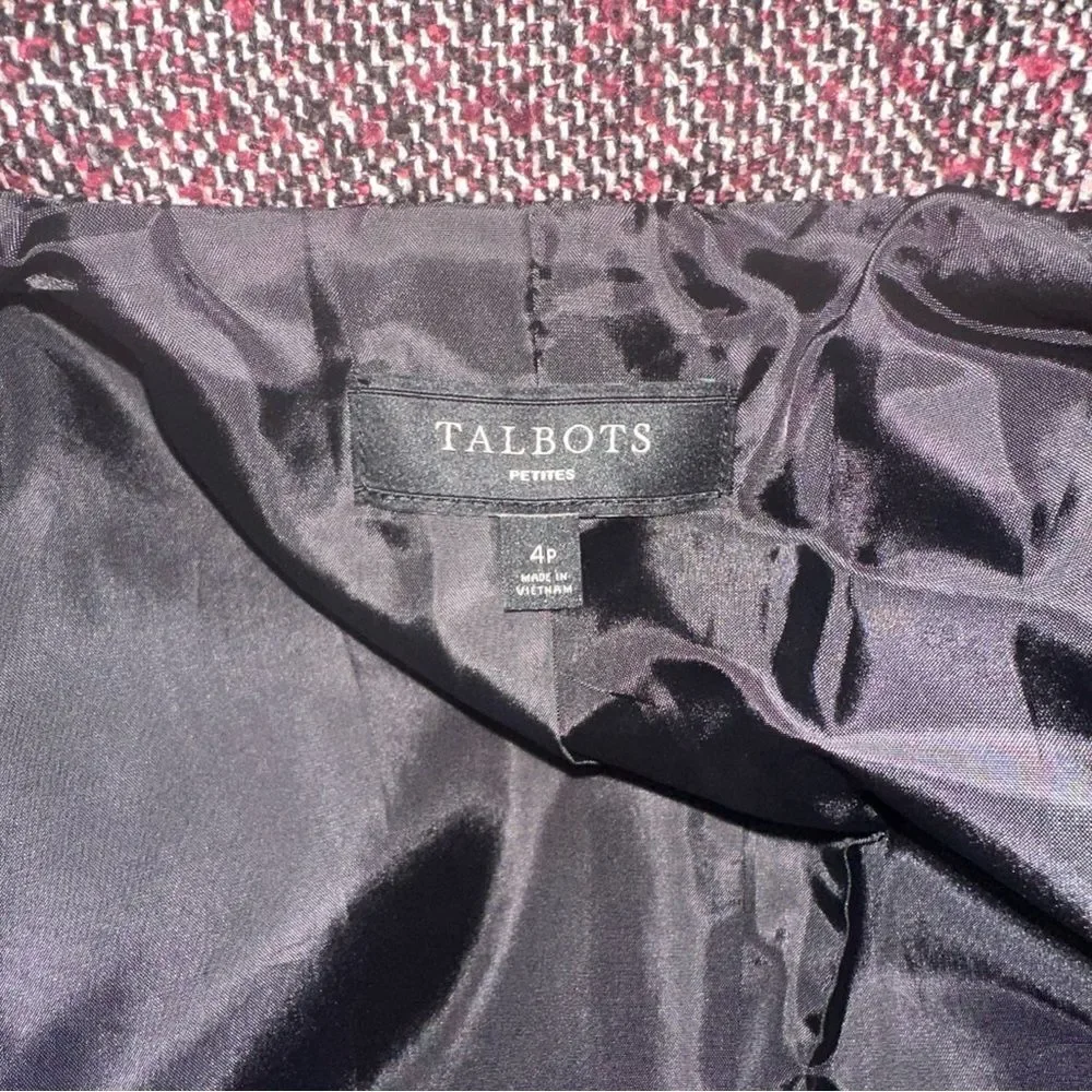 Womens Talbots Petite Tweed‎ Blazer Jacket 4p EUC - Picture 5 of 5